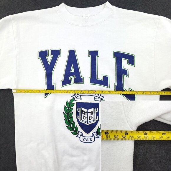 Yale University Vintage Sweatshirt Crewneck Bulldog Raised Spellout Made USA XL - Picture 8 of 14